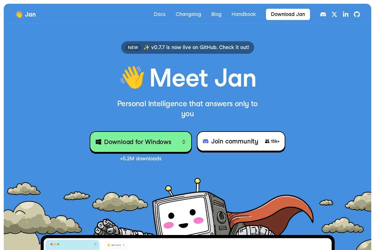 Jan.ai — runs entirely offline